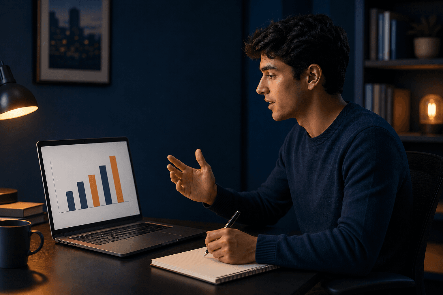 Student practicing a consulting case interview with an AI coach